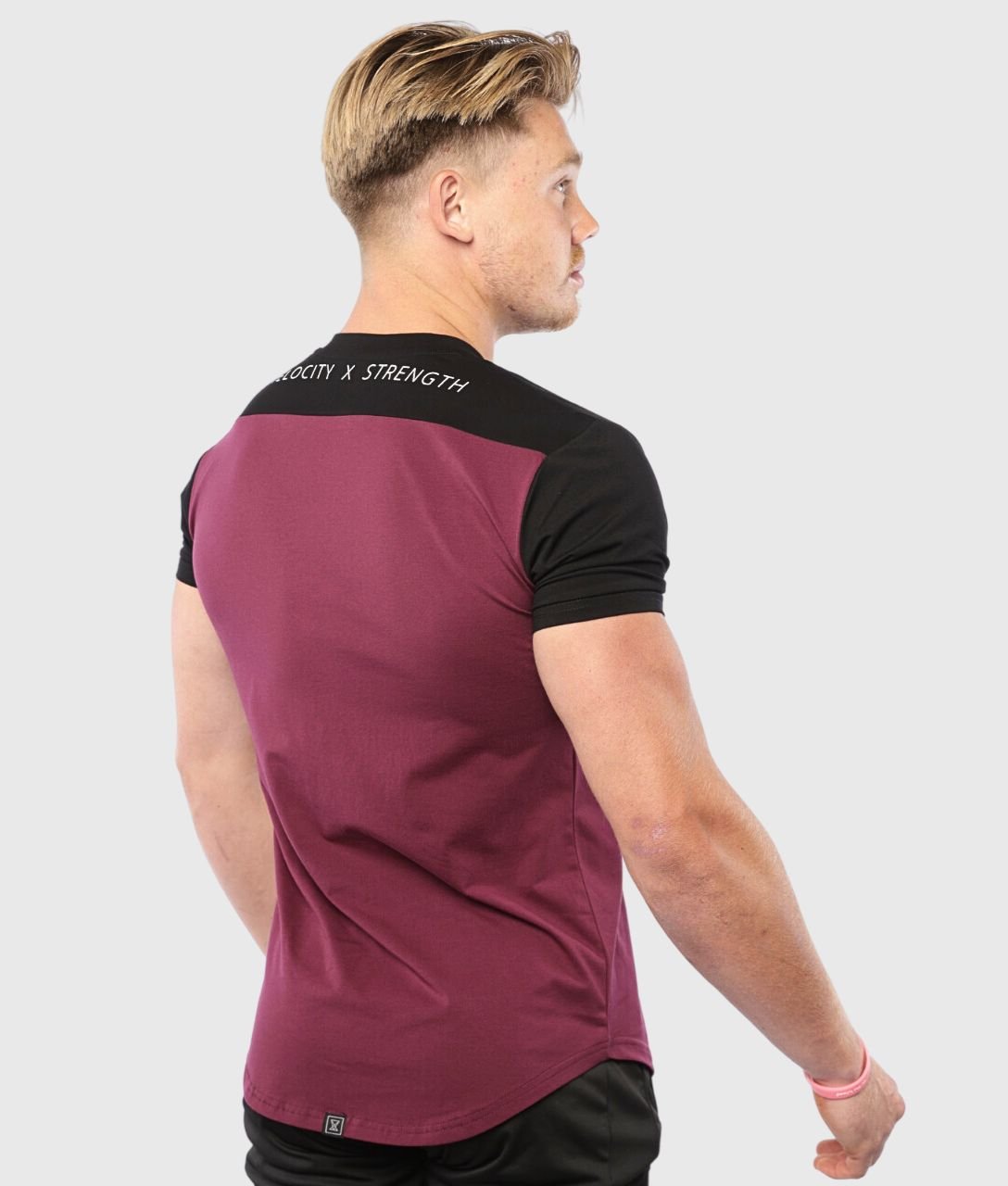 FUSION T - Shirt [Burgundy/Black] - VXS GYM WEAR