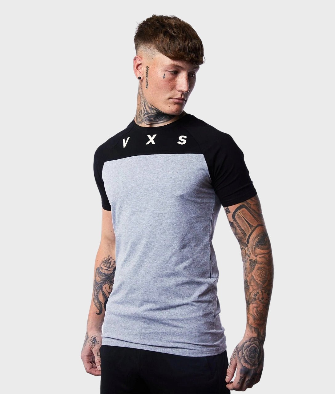 Aces T-Shirt [Black/Grey] - VXS GYM WEAR